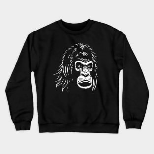 Powerful Gorilla Head Design - distressed Crewneck Sweatshirt